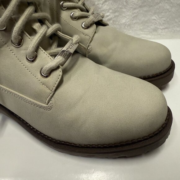 Esprit Vita E18CHE20 Women US 9M Chelsea Boots Gray Leather Fur Trim Ankle Boots - Picture 8 of 14